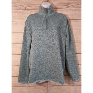 Crown & Ivy Mens 1/4 Zip Pullover Blue Sweater Mock Neck Outdoors Small